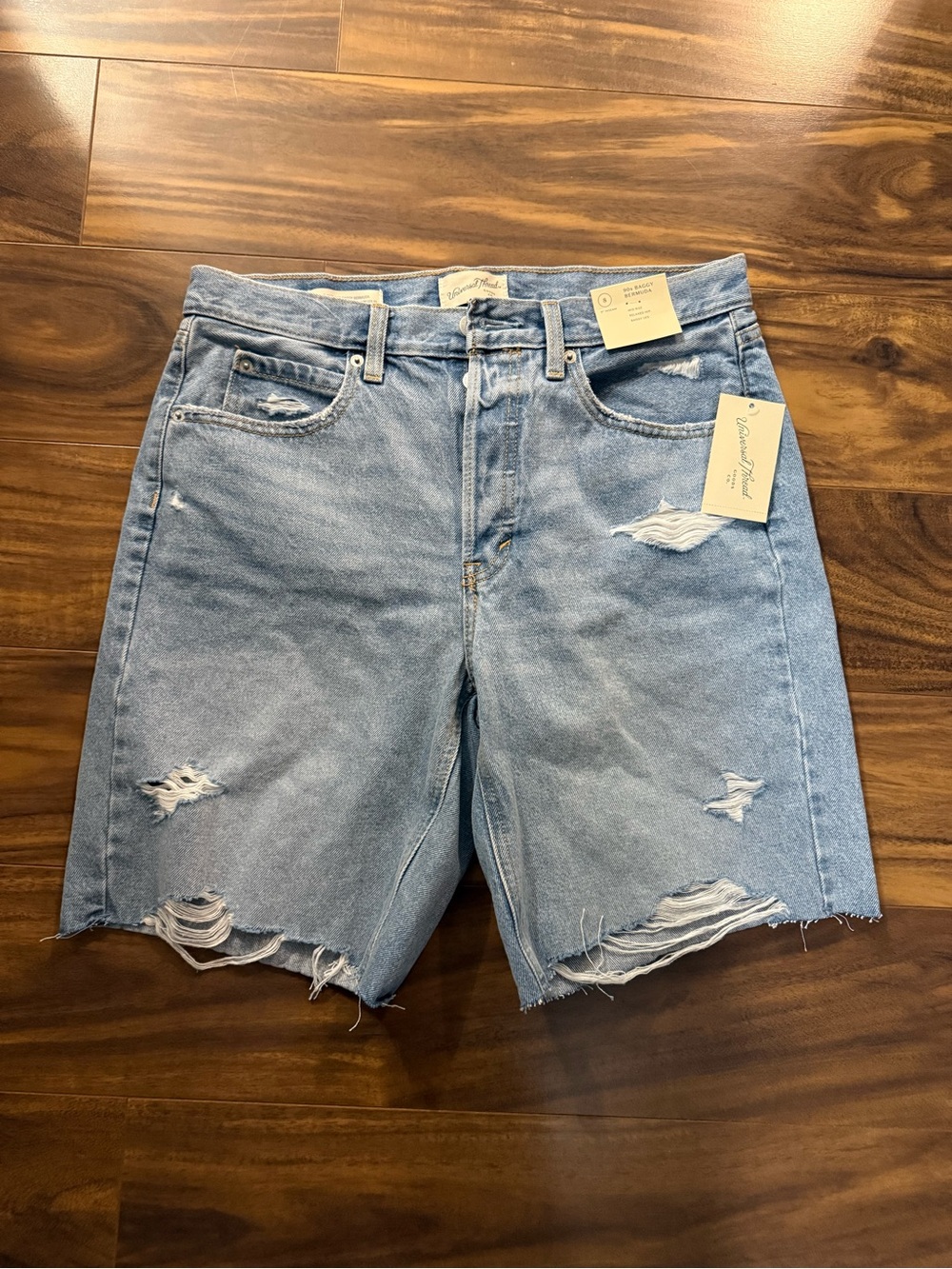 Universal Thread Light Blue Distressed Denim Jean Shorts - Picture 1 of 4
